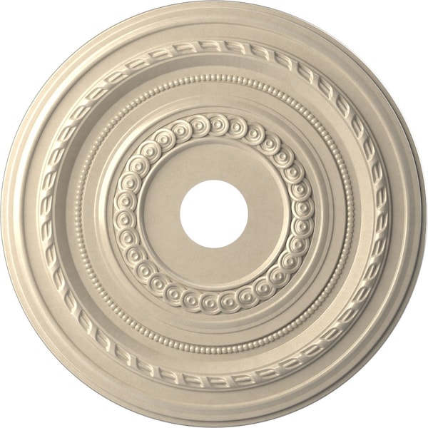 Ekena Millwork Cole PVC Medallion (Canopies up to 6"), 22"OD x 3 1/2"ID x 1"P, Universal Metallic Pearl Mist CMP22COEPE - main